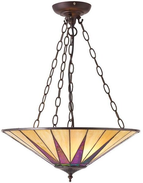 Endon klasszikus tiffany függeszték dark star sötétbarna sokszínű end70754