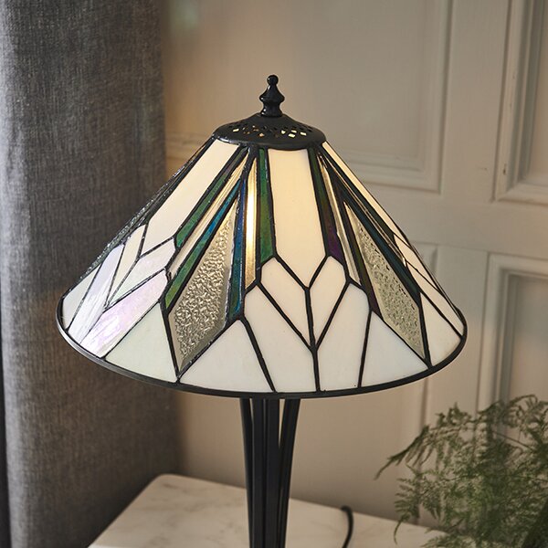 Endon klasszikus tiffany asztali lámpa astoria fekete sokszínű end70365