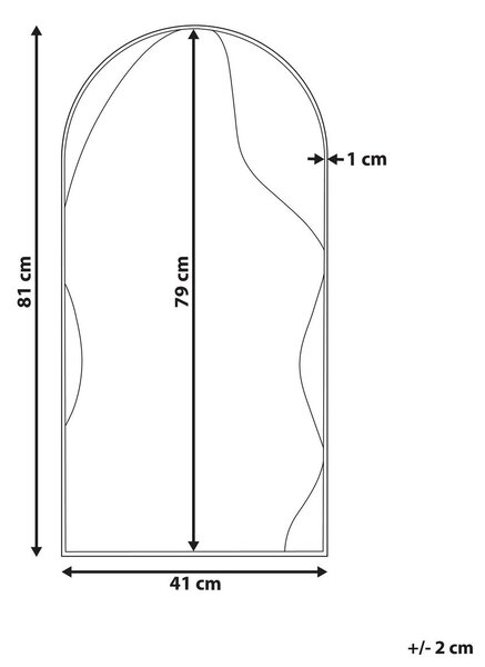 Falitükör COLOMBIER 41 cm 81 cm Fém Arany