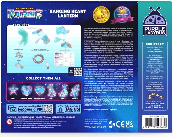 PRISMIC™ 3D Puzzle LED lámpa - Függő szív (APU-R-PM-1610)