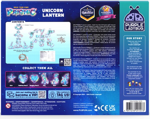 PRISMIC™ 3D Puzzle LED lámpa - Unikornis (APU-R-PM-1573)
