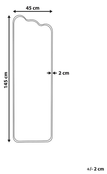 Falitükör ABZAC 45 cm 145 cm Fém Törtfehér