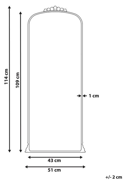 Falitükör LIVRY 51 cm 114 cm Fém Arany