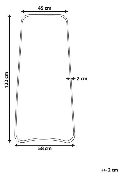 Falitükör LEVET 58 cm 122 cm Fém Arany