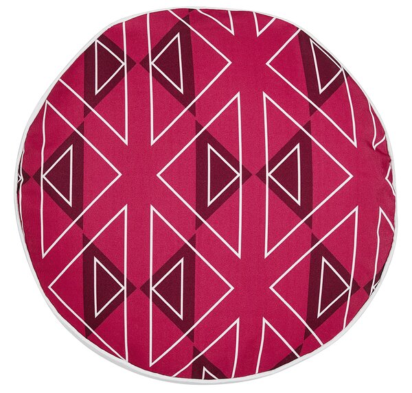 Kültéri díszpárna kétdarabos szettben MEZZANO Geometrikus mintás 40 x 40 cm Rózsaszín