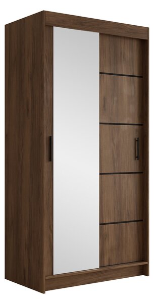 Gardróbszekrény Closico Populus III, Laminált forgácslap, 200x100x58cm, Dió