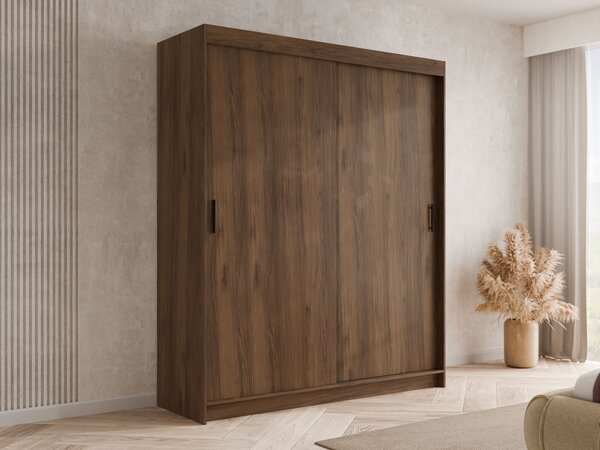 Gardróbszekrény Closico Populus X, Laminált forgácslap, 215x180x58cm, Dió