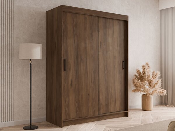 Gardróbszekrény Closico Populus VII, Laminált forgácslap, 200x150x58cm, Dió