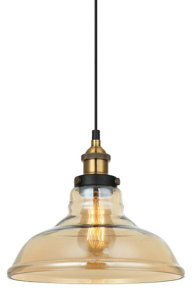 Italux modern vintage függeszték hubert borostyán fekete arany itxmdm-2381/1 gd+amb
