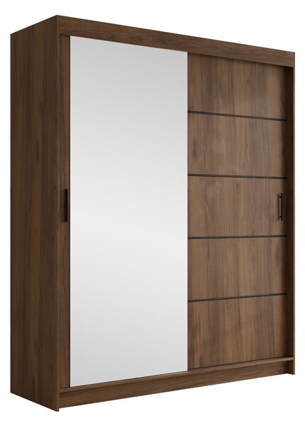 Gardróbszekrény Closico Populus XII, Laminált forgácslap, 215x180x58cm, Dió