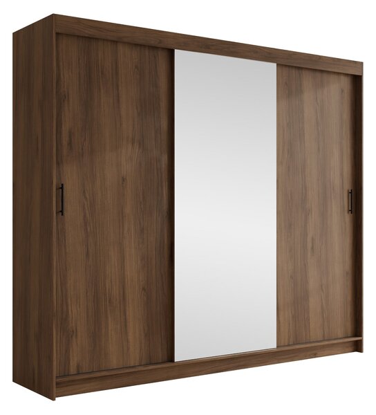Gardróbszekrény Closico Populus XVII, Laminált forgácslap, 215x250x58cm, Dió