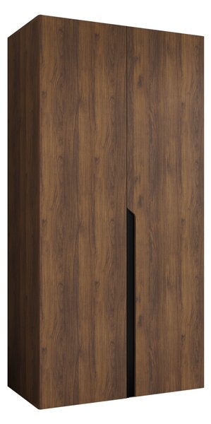 Gardróbszekrény Hartford 579, Laminált forgácslap, 202x100x52cm, Dió, Fekete