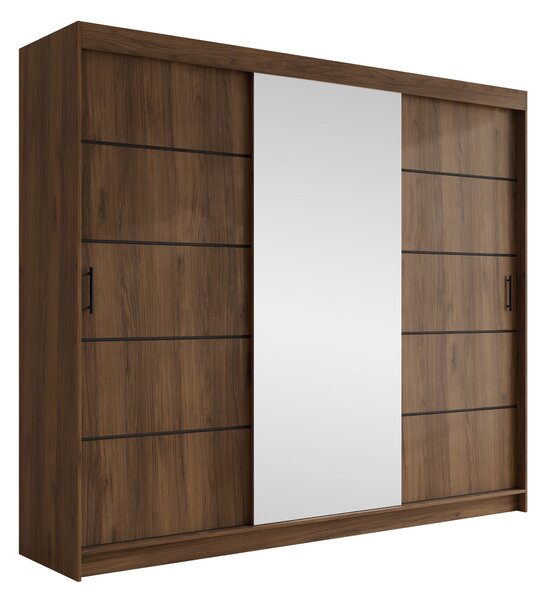 Gardróbszekrény Closico Populus XVIII, Laminált forgácslap, 215x250x58cm, Dió