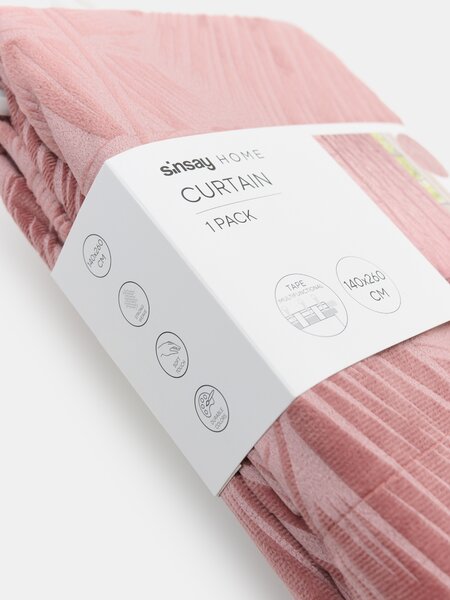 Sinsay - Függöny levélmintás nyomattal - pasztellpink