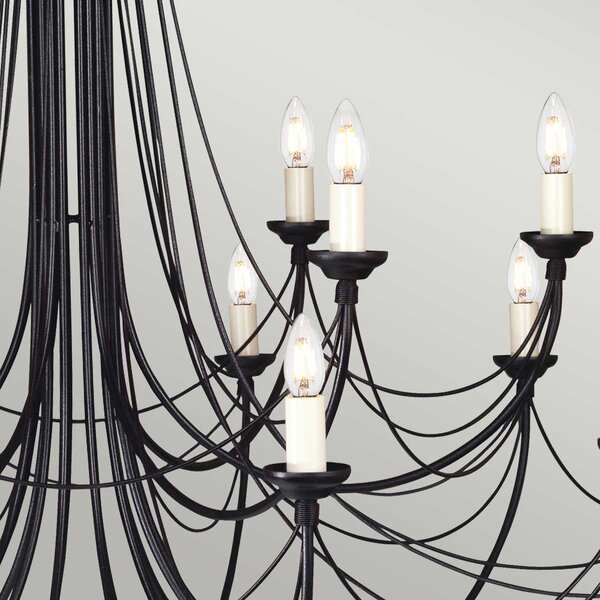 Elstead klasszikus csillár carisbrooke fekete elscb18-black