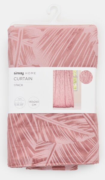 Sinsay - Függöny levélmintás nyomattal - pasztellpink