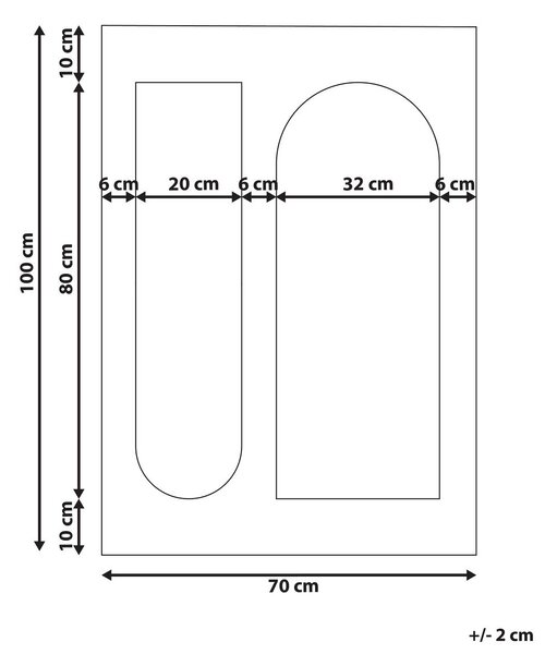 Falitükör MARCIGNY 70 cm 100 cm Buklé Törtfehér