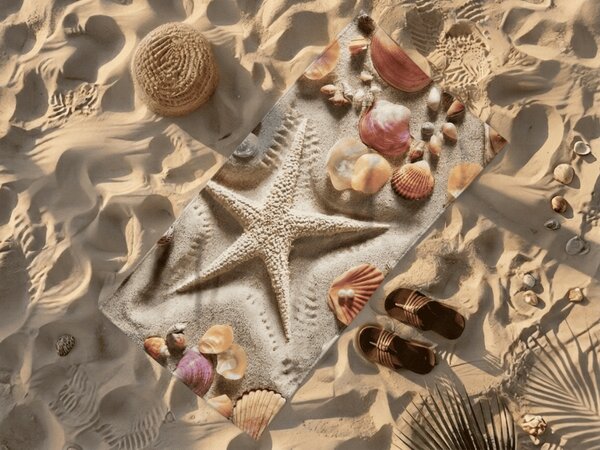 Gyorsan száradó strand Fürdőlepedő OCEAN SAND színes 70 x 140 cm, 100% mikroszál