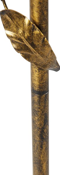 Arany színű állólámpa narancssárga búrával és arany belsővel 50 cm - Linden