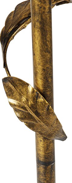 Arany színű állólámpa narancssárga búrával és arany belsővel 50 cm - Linden