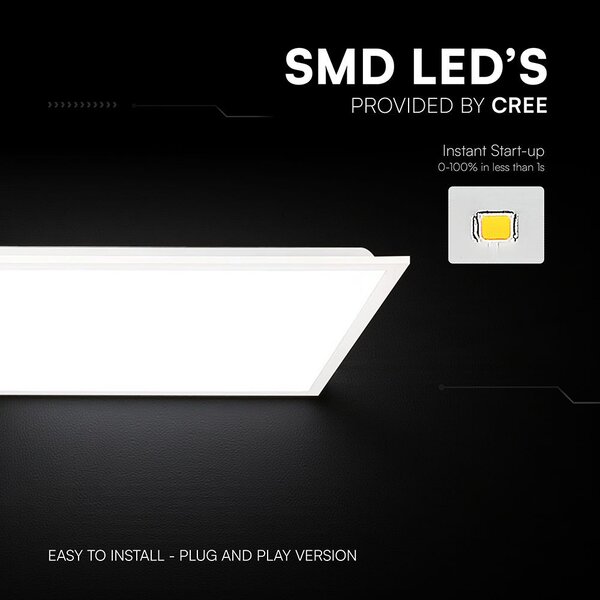 V-TAC CREE SMD süllyeszthető LED panel természetes fehér 40W 120 x 30cm, Back-Lit - SKU 241476