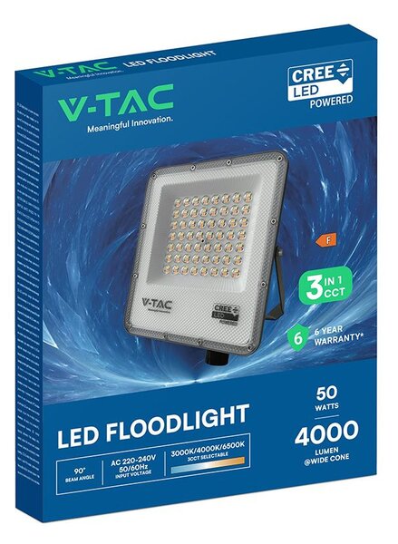 V-TAC CREE SMD LED reflektor 50W, állítható színhőmérséklettel - SKU 240736