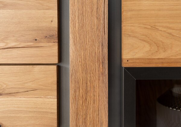 NEW HOLAND Komód 110x45x142 cm, természetes, olajozott, vadtölgy / tölgy