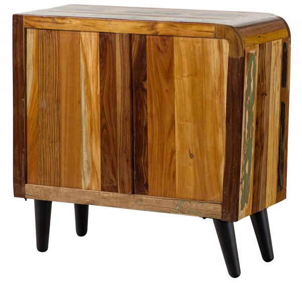 SIXTIES fiókos komód, újrahasznosított fa 90x40x86, többszínű, lakkozott
