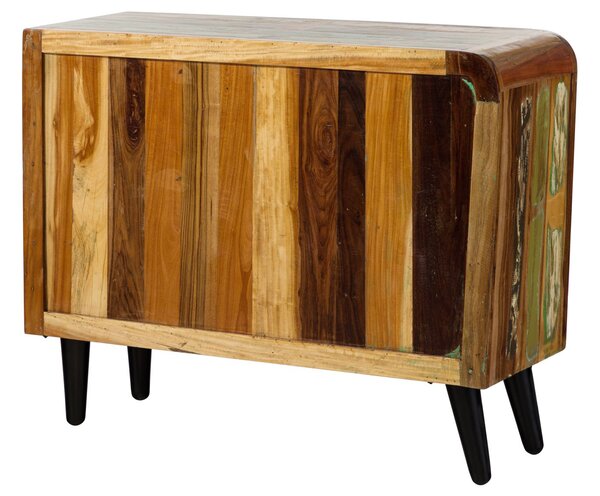 SIXTIES Antik fából készült komód, 110x40x86, többszínű lakkozott