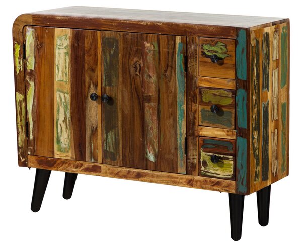 SIXTIES Antik fából készült komód, 110x40x86, többszínű lakkozott