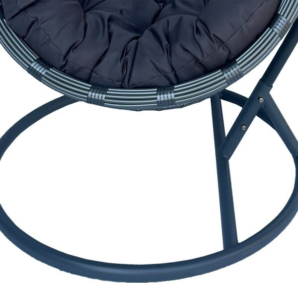 Kerti hintaágy, Cungo, Pako World, rattan, szürke, 125x105x195 cm
