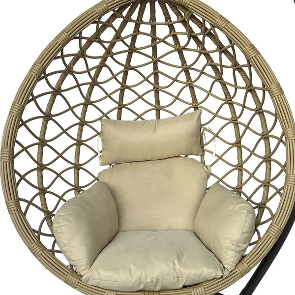 Kerti hintaágy, Lyere, Pako World, barna-bézs, rattan, 120x108x195 cm