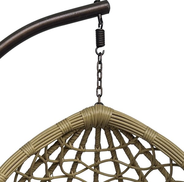 Kerti hintaágy, Lyere, Pako World, barna-bézs, rattan, 120x108x195 cm