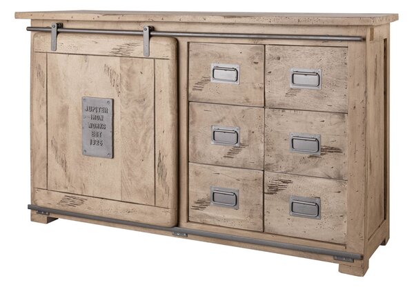 IRON Sideboard Mango 140x45x85 fehérített, lakkozott