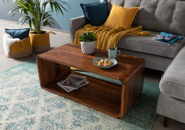 LOUNGE Dohányzóasztal 100x50x40 cm, dió színben, lakkozott, paliszander