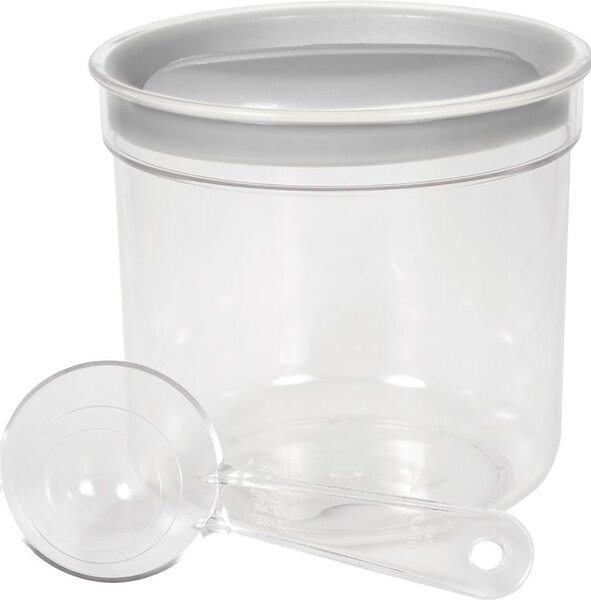 Tárolóedény Curver® DRY FOOD, 1000 ml, mérőkanállal, menta/szürke/barack vegyes színek, 130x120 mm