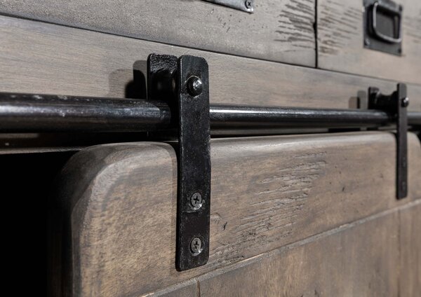 IRON Sideboard Mango 150x45x90 szürke, lakkozott