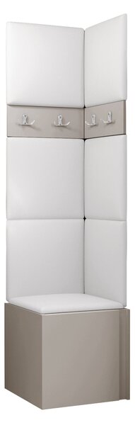 Előszoba garnitúra Pinis XXI, 186x42x46cm, Kasmír, Laminált forgácslap, Öko-bőr