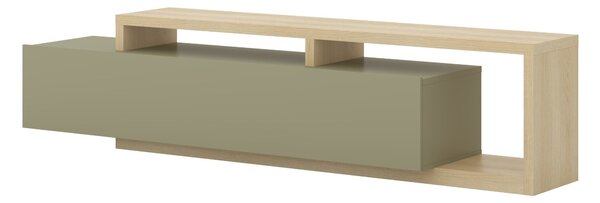 TV-állvány Lutiva 103, Laminált forgácslap, 52x219x45cm, Eukaliptusz, Tölgy