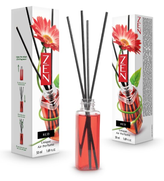 Rúdas illatosító diffúzor ZEN PIROS 50 ml