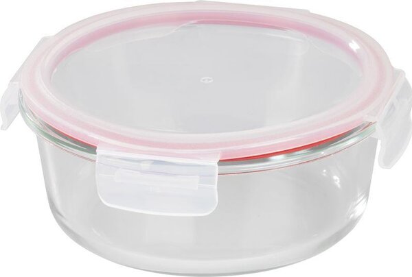 Tárolóedény MagicHome, Kerek, 950 ml, fedéllel, Clip, üveg