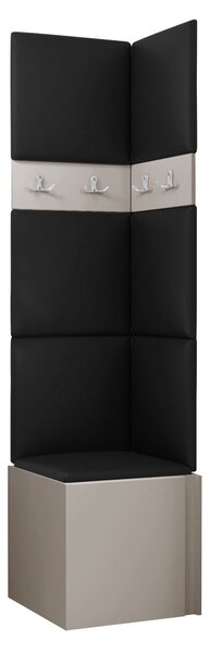 Előszoba garnitúra Pinis XXI, 186x42x46cm, Kasmír, Laminált forgácslap, Öko-bőr
