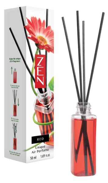 Rúdas illatosító diffúzor ZEN PIROS 50 ml