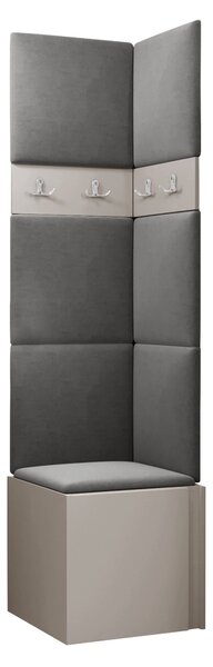 Előszoba garnitúra Pinis XXI, 186x42x46cm, Kasmír, Laminált forgácslap, Kárpit