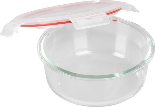 Tárolóedény MagicHome, Kerek, 950 ml, fedéllel, Clip, üveg