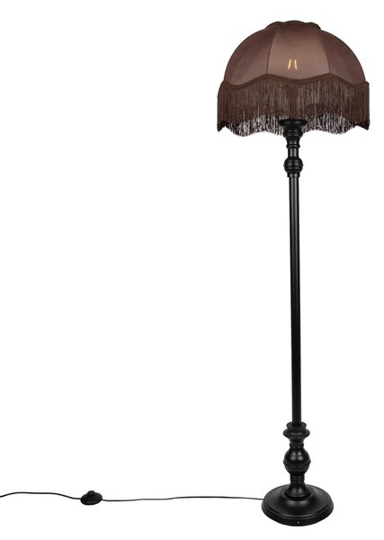 Állólámpa fekete barna búrával és fehér belsővel 45cm - Classico