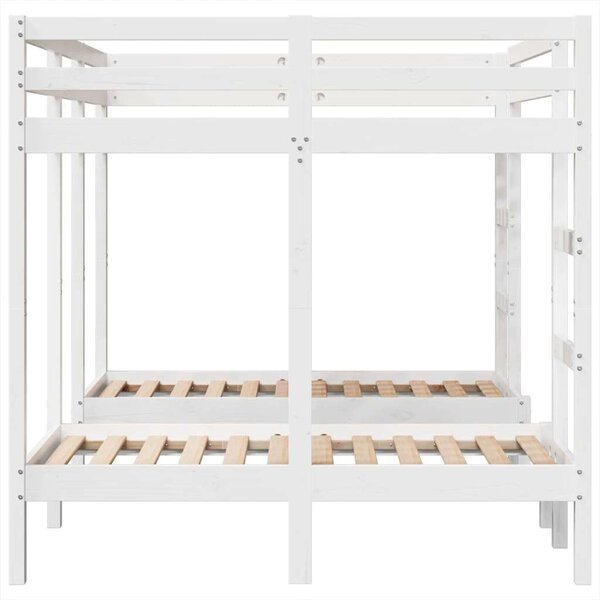VidaXL fehér tömör fenyőfa tripla emeletes ágykeret 140x200/70x140 cm