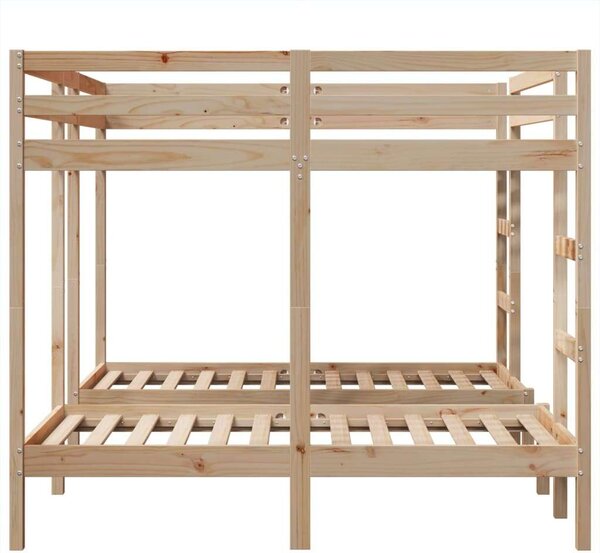 VidaXL tömör fenyőfa tripla emeletes ágykeret 140x200/70x140 cm