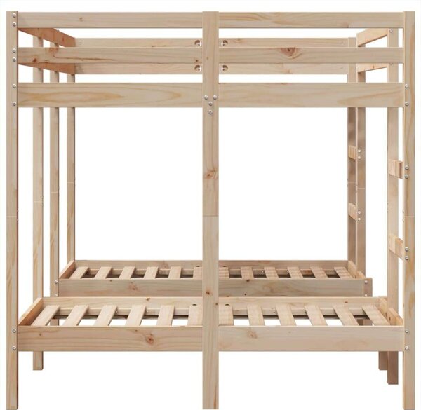 VidaXL tömör fenyőfa tripla emeletes ágykeret 140x200/70x140 cm