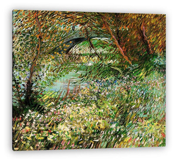 Vincent Van Gogh: Szajna- part tavasszal, a Clichy-i híddal a háttérben (1887) (vászonkép)